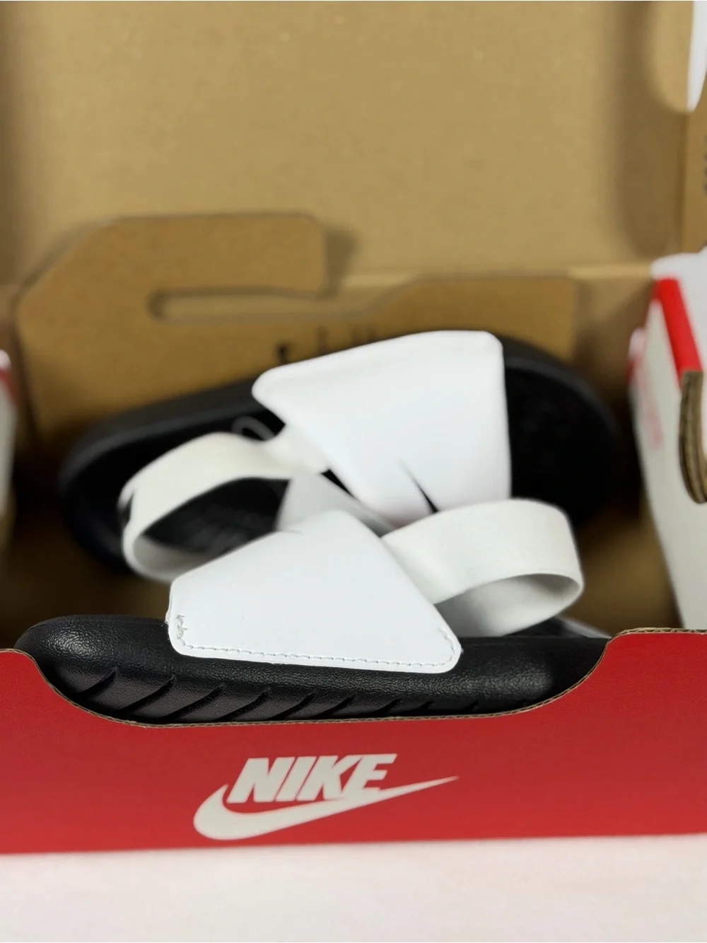 New Nike Kawa Slide (TD) Toddler Sandals - White/Black Size 8c